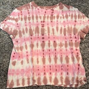 GAP Pink and Brown Tie-Dye Short Sleeve Tee